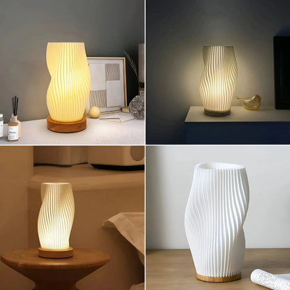 LumiHaven™ – Lampe de Table Dimmable Tactile en Bois Naturel