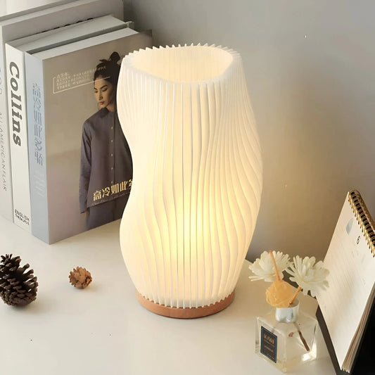 LumiHaven™ – Lampe de Table Dimmable Tactile en Bois Naturel