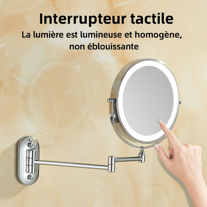 LumiReflex™ – Miroir Grossissant LED Rechargeable Salle de Bain & Maquillage
