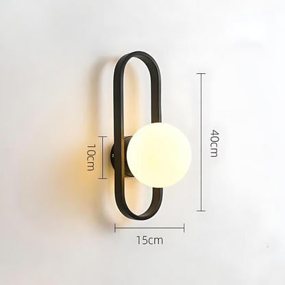Lumora™ – Applique Murale Design Métal & Verre Dépoli avec Ampoule LED Incluse
