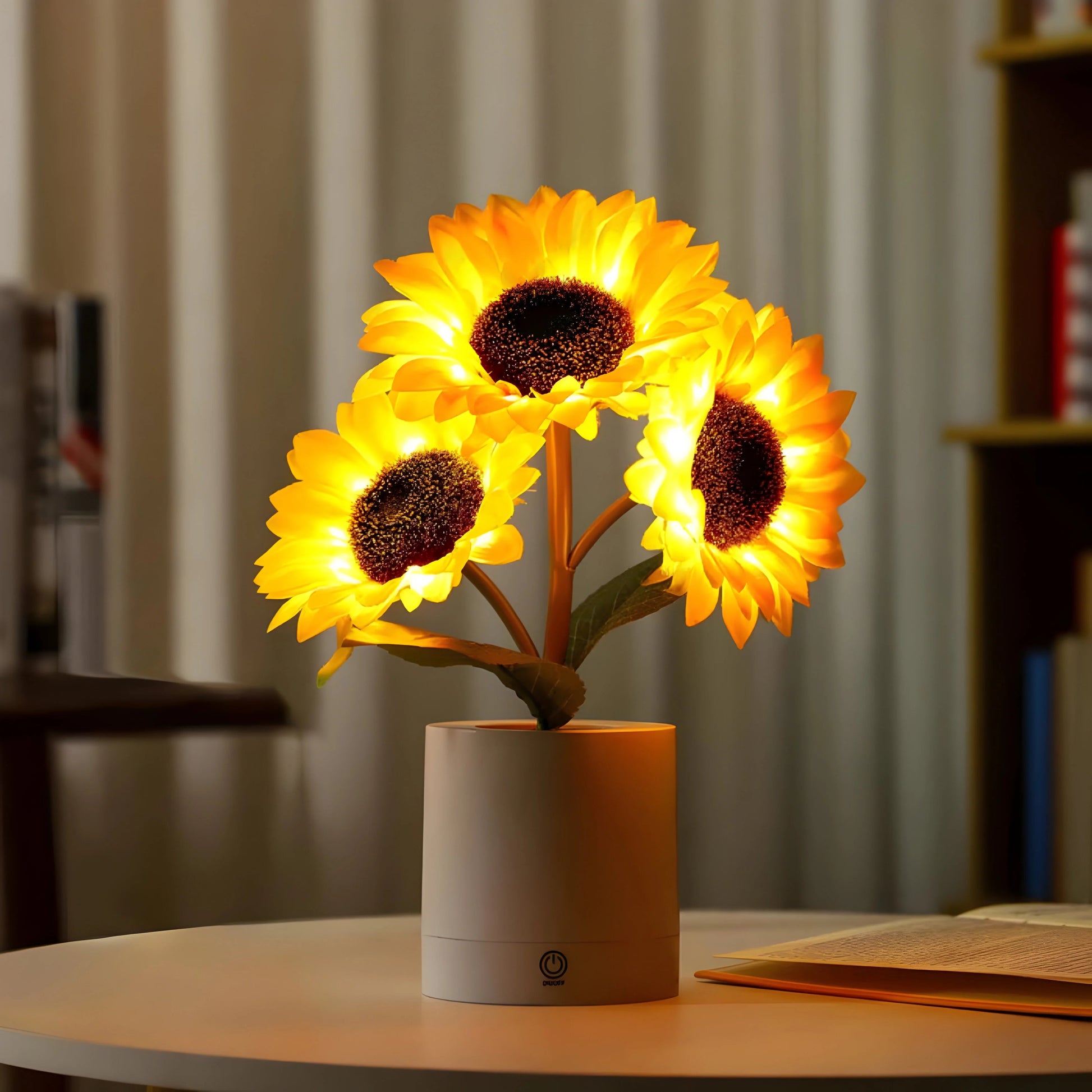 LunaraBloom™ – Applique de Table LED en Forme de Tournesol avec Éclairage Doux