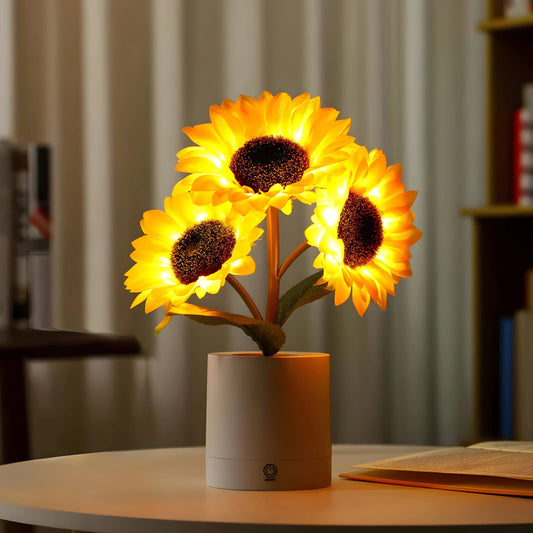 LunaraBloom™ – Applique de Table LED en Forme de Tournesol avec Éclairage Doux