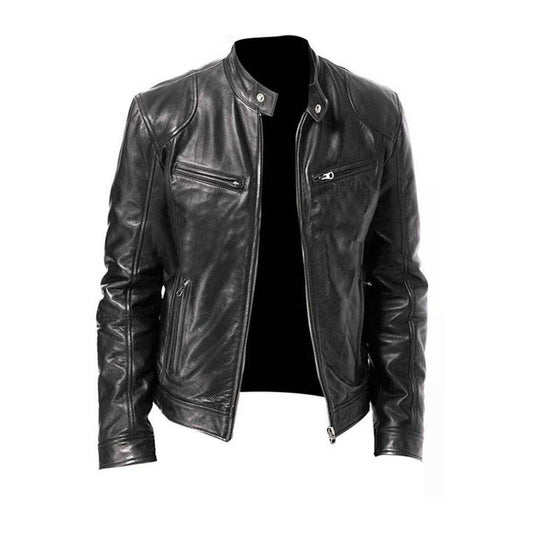 Blouson Moto Cuir Vintage pour Homme - PanierRoyale