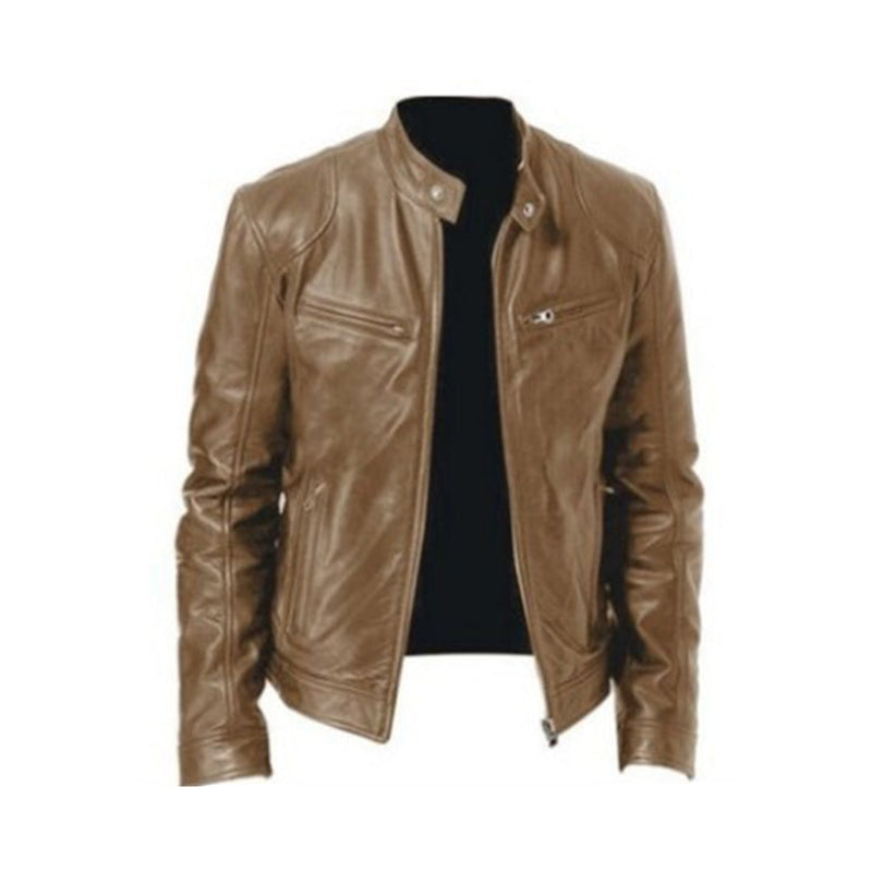 Blouson Moto Cuir Vintage pour Homme
