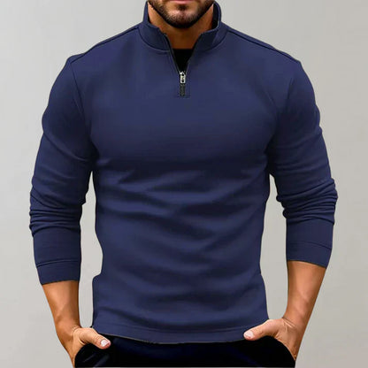 Pull Col Montant Zippé Chaud et Confortable pour Homme