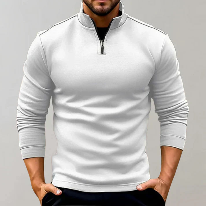 Pull Col Montant Zippé Chaud et Confortable pour Homme