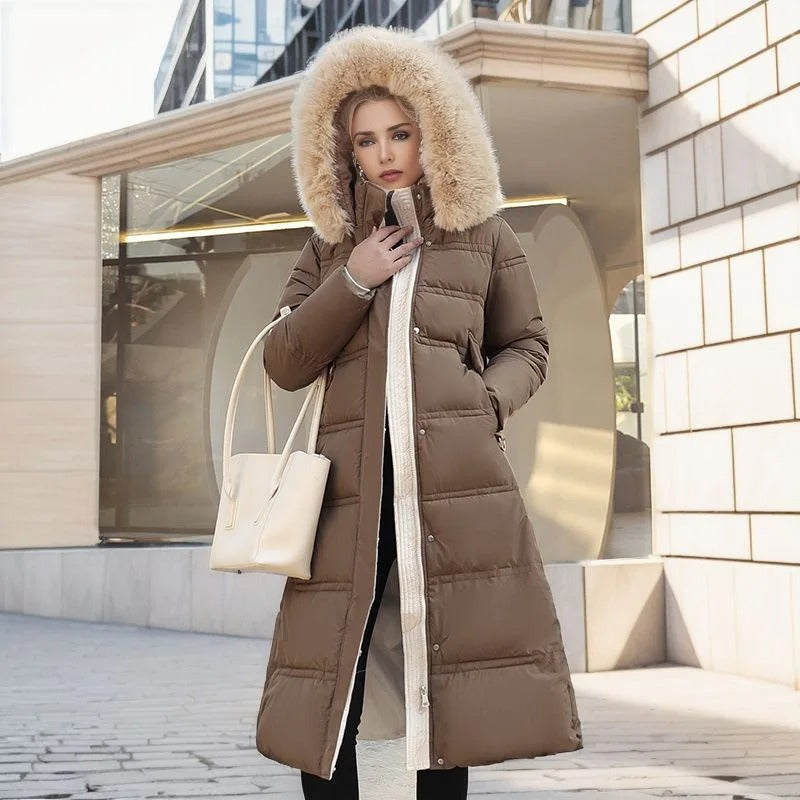 Manteau femme élégant avec ceinture et capuche - BerlinGlamour