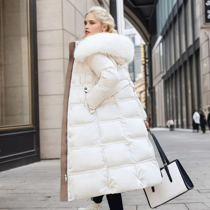 Manteau Femme Hiver Long Doublé avec Manches Longues - PanierRoyale