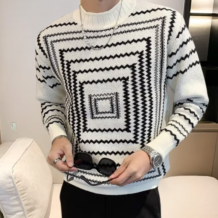 Pull Homme Laine Mélangée Chaud et Élégant