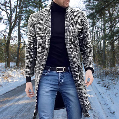Manteau mi-long à carreaux élégant pour homme - BerlinGlamour