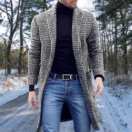 Manteau mi-long à carreaux élégant pour homme - BerlinGlamour