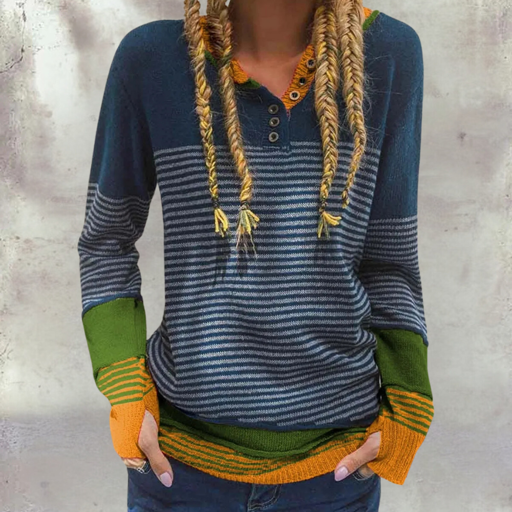 Pull à Rayures Mode Femmes Élégant
