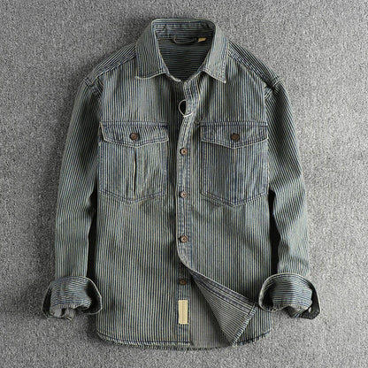 Chemise Denim Homme Vintage Style Décontracté