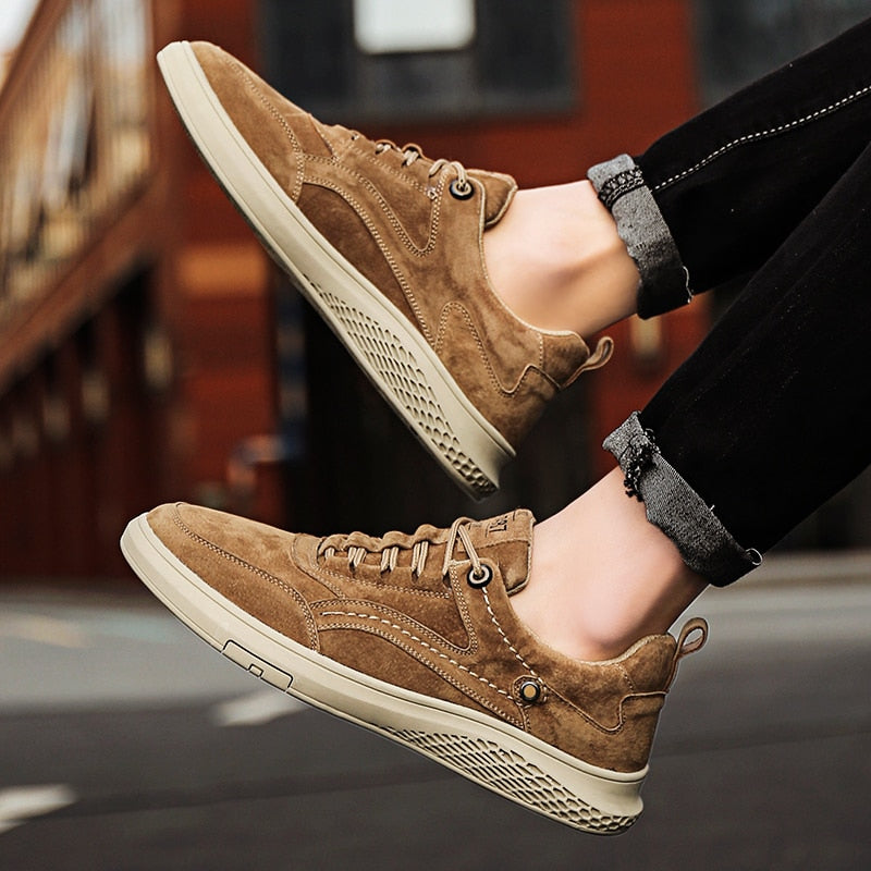 Baskets Homme Cuir Souple Confortable
