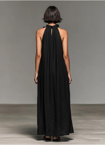 Robe maxi Femme Sans Manches Volants Poches