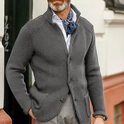 Cardigan Homme Hiver Doux à Manches Longues avec Poche