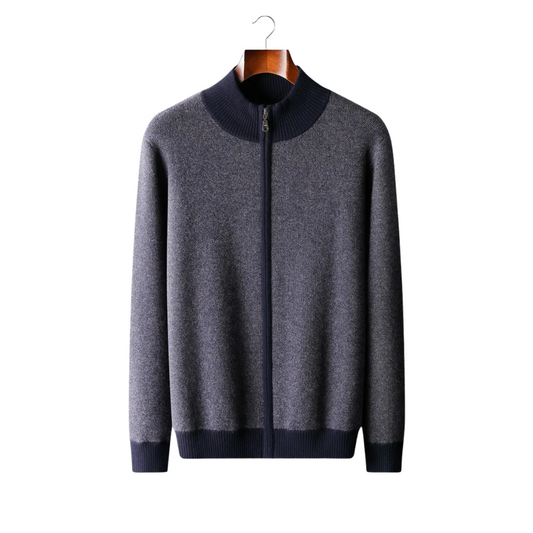 Veste homme en laine zippée noir - PanierRoyale