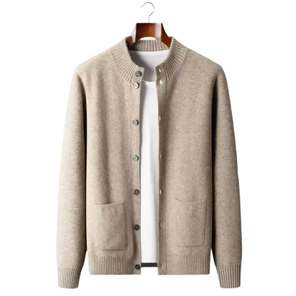 Cardigan Homme en Laine Mélangée avec Poches et Capuchon - PanierRoyale