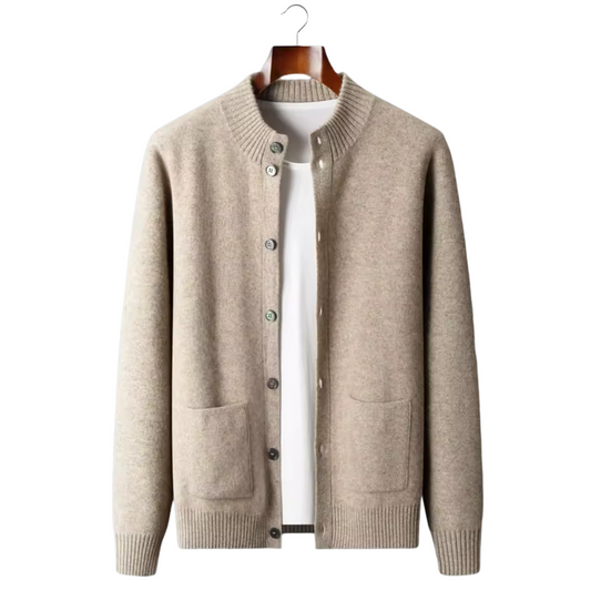 Cardigan Homme en Laine Mélangée avec Poches et Capuchon - PanierRoyale