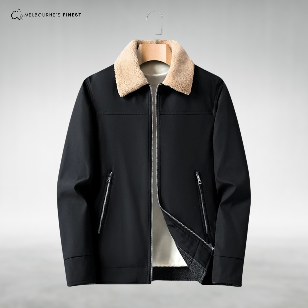 Veste Hiver Homme Doublée et Imperméable avec Poches Fermetures Éclair