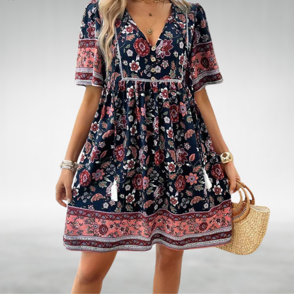Robe Bohème Imprimé Fleurs Été