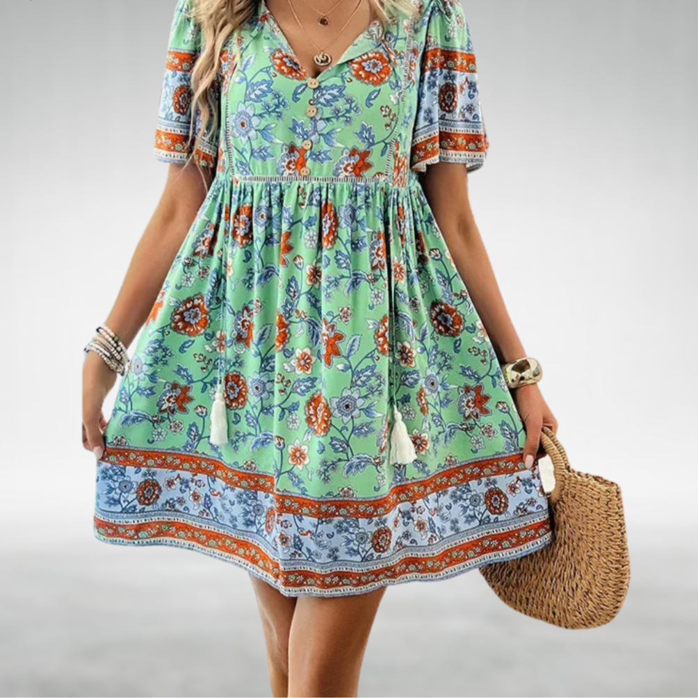 Robe Bohème Imprimé Fleurs Été