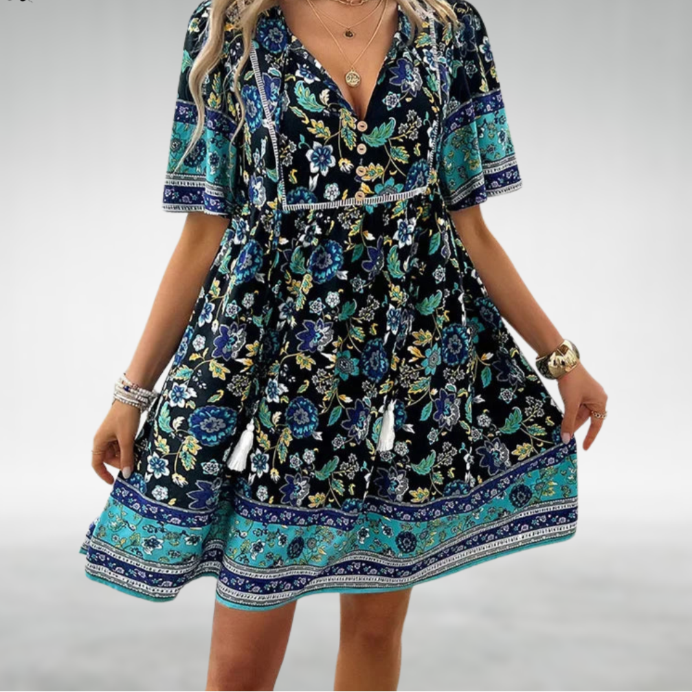 Robe Bohème Imprimé Fleurs Été