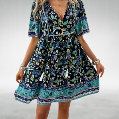 Robe Bohème Imprimé Fleurs Été