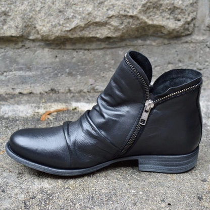 Bottines Femmes Cuir Noir Élégantes avec Semelle Confortable