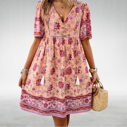 Robe Bohème Imprimé Fleurs Été