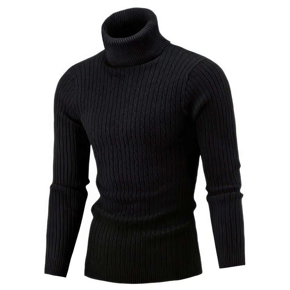 Pull Homme Col Montant Manches Longues Hiver Chaud
