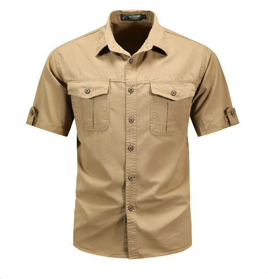 Chemise Utility Homme Printemps Décontracté