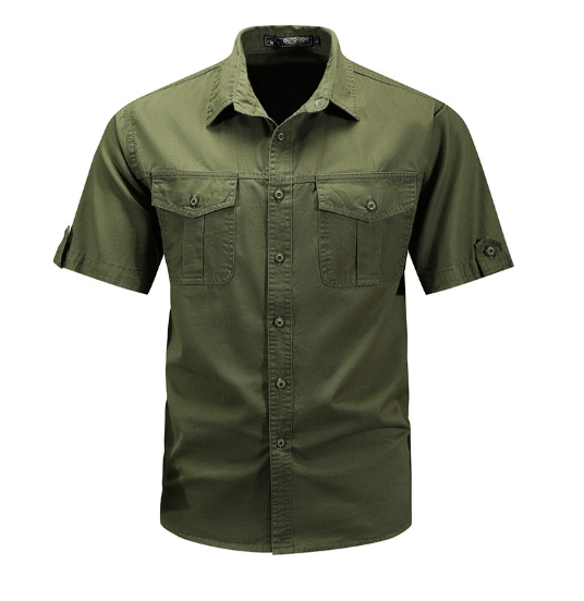 Chemise Utility Homme Printemps Décontracté