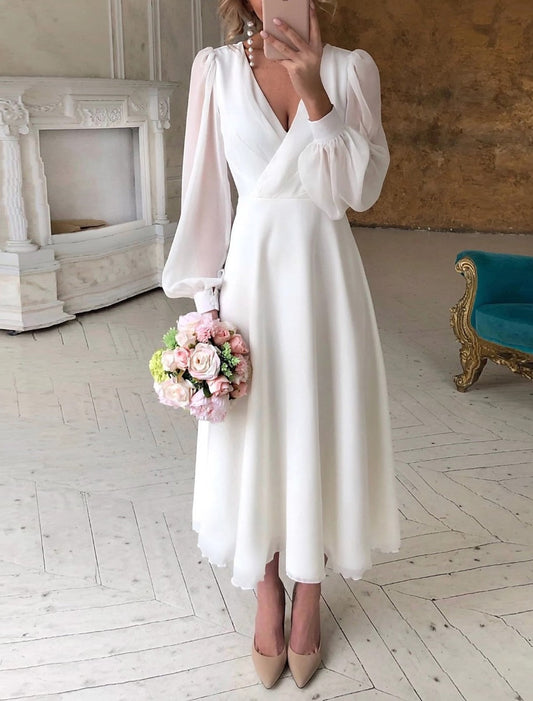 Robe de Mariée Élégante à Manches Longues en Dentelle - BerlinGlamour