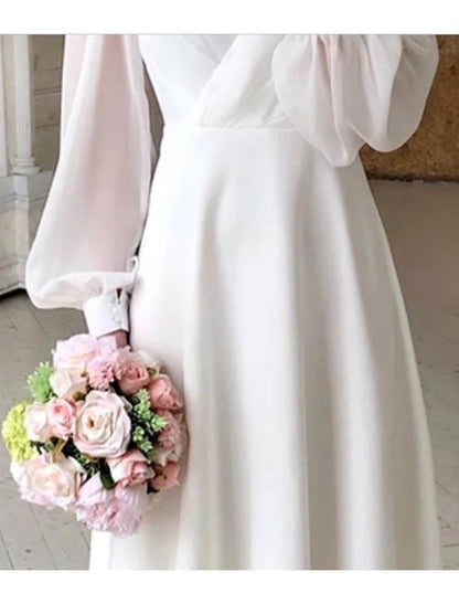 Robe de Mariée Élégante à Manches Longues en Dentelle