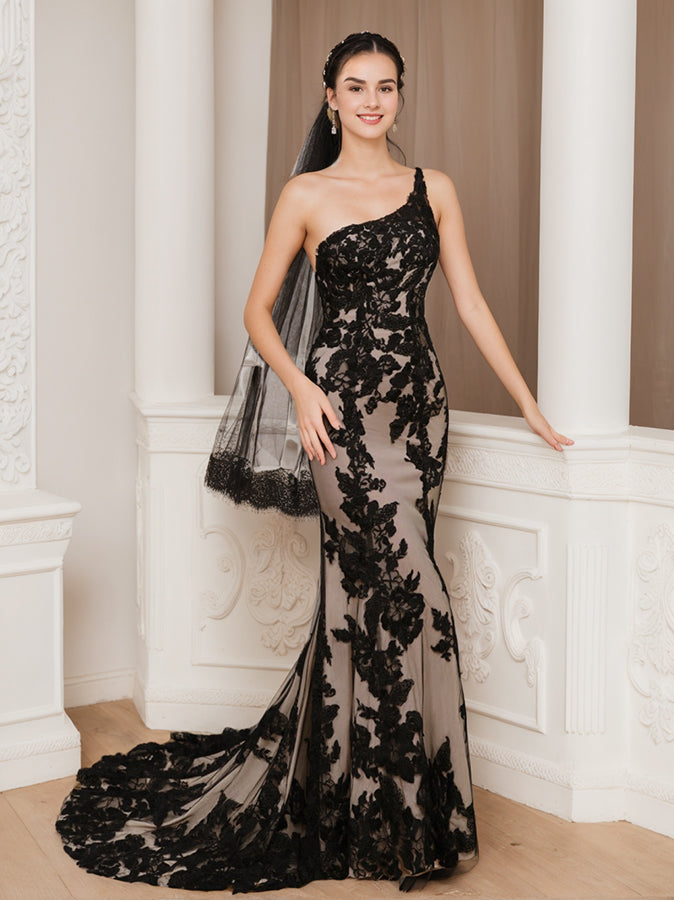 Robe de Soirée Longue Noire pour Femme Épaule Décolletée - PanierRoyale