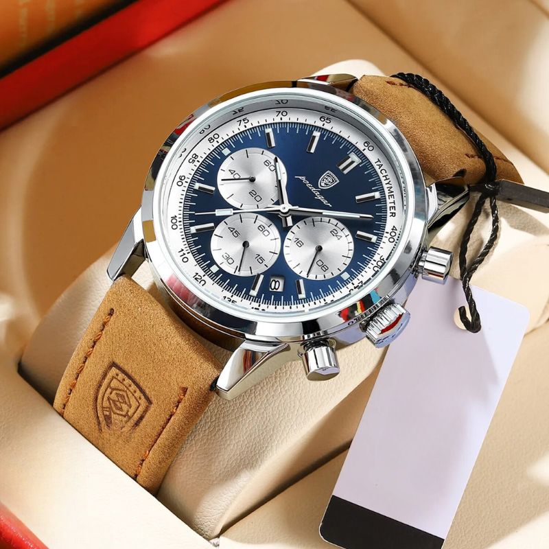 Montre Homme Chronographe Classique Cuir - BerlinGlamour