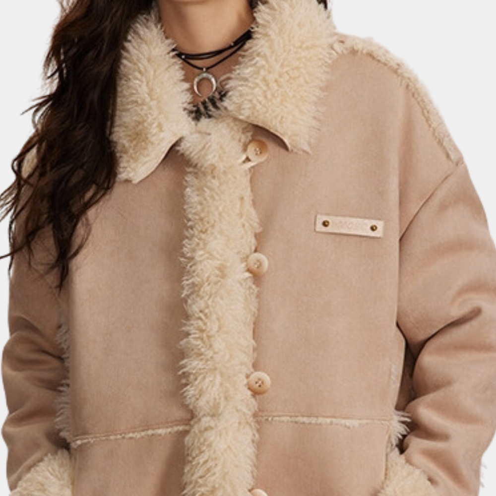 Manteau d'Hiver Élégant Beige