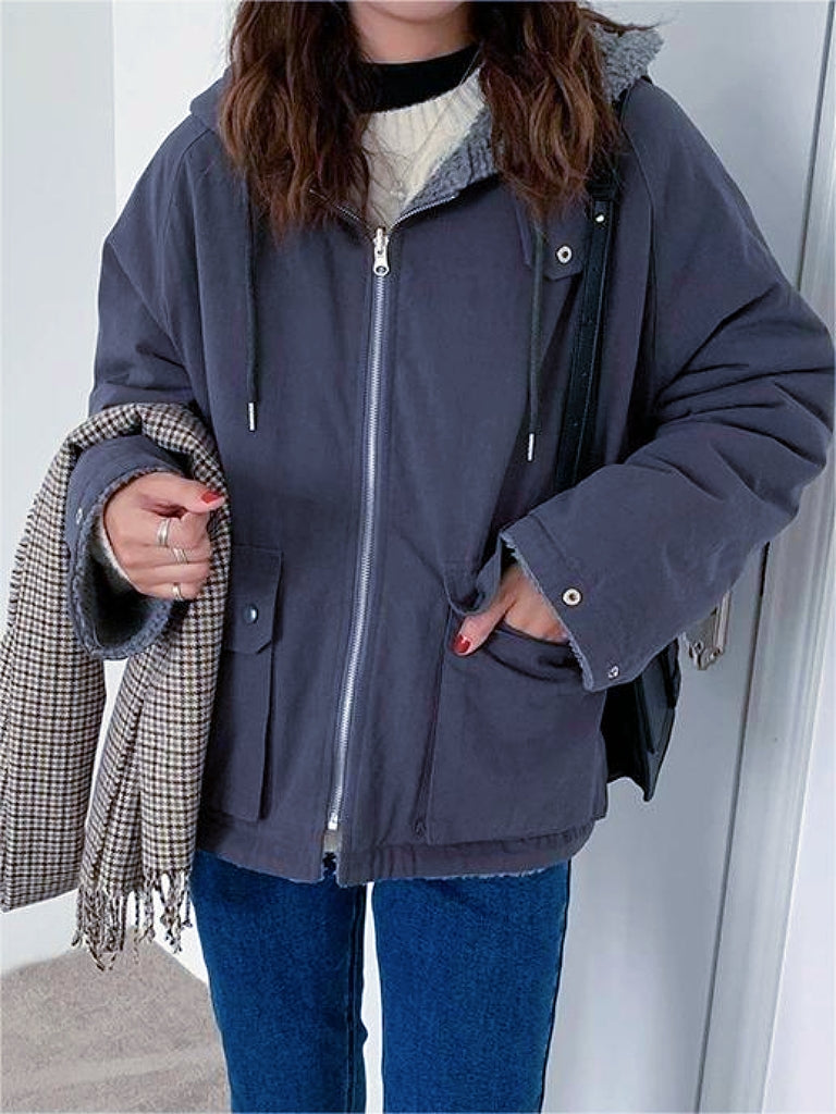 Doudoune Femme Hivernale avec Capuche et Manches Longues
