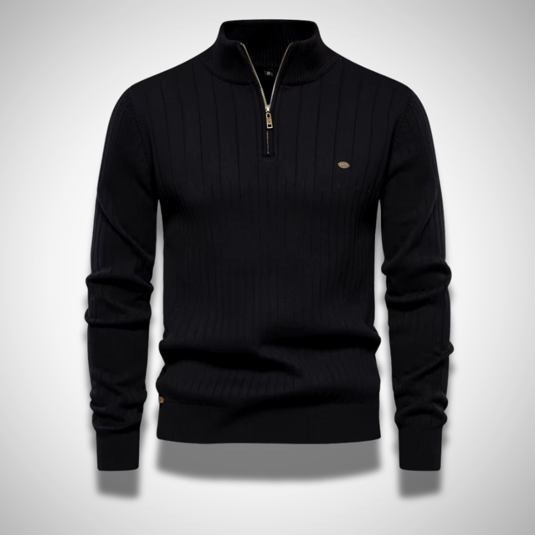 Pull Homme Hiver À Manches Longues et Col Montant Chaud