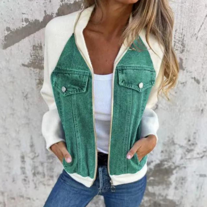 MINDY - Veste en Jean Décontracté pour l'Hiver pour Femmes