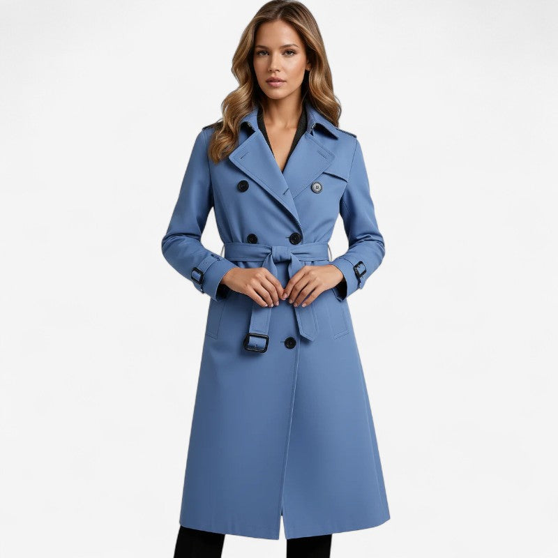 Manteau Femme Long et Élégant à Ceinture
