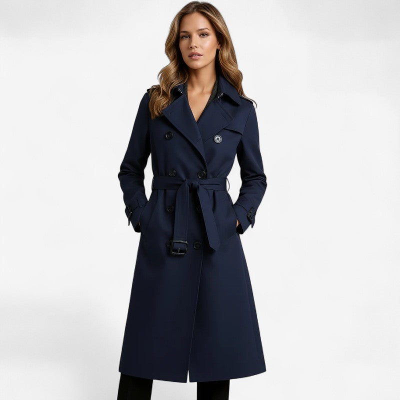 Manteau Femme Long et Élégant à Ceinture