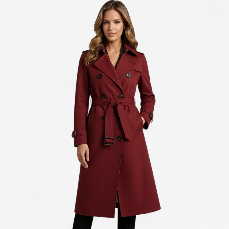 Manteau Femme Long et Élégant à Ceinture