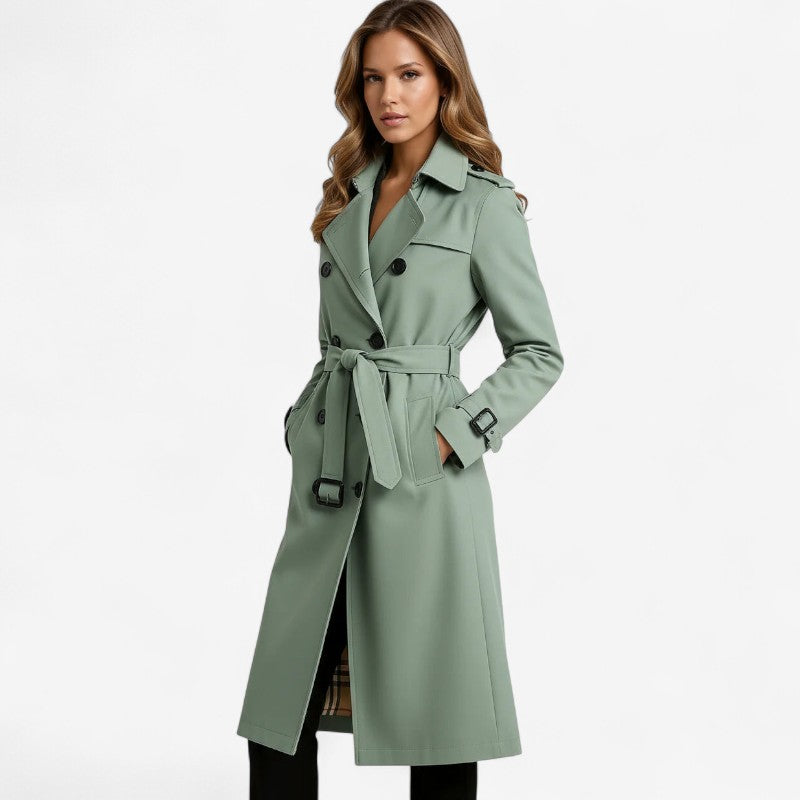 Manteau Femme Long et Élégant à Ceinture