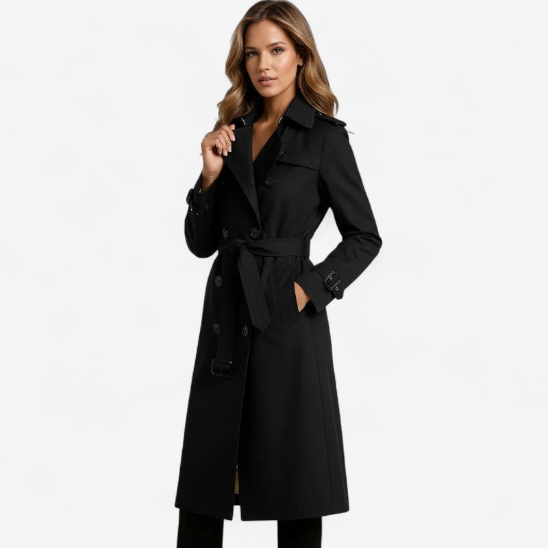 Manteau Femme Long et Élégant à Ceinture