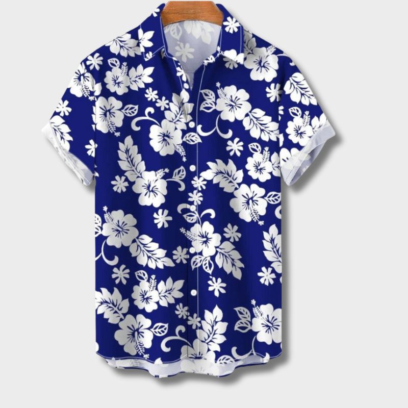 Chemise Hawaii Manches Courtes Fleurs Colorées - BerlinGlamour