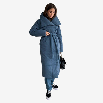Manteau Femme Élégant Tailleur avec Ceinture et Col Montant