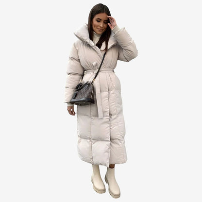 Manteau Femme Élégant Tailleur avec Ceinture et Col Montant
