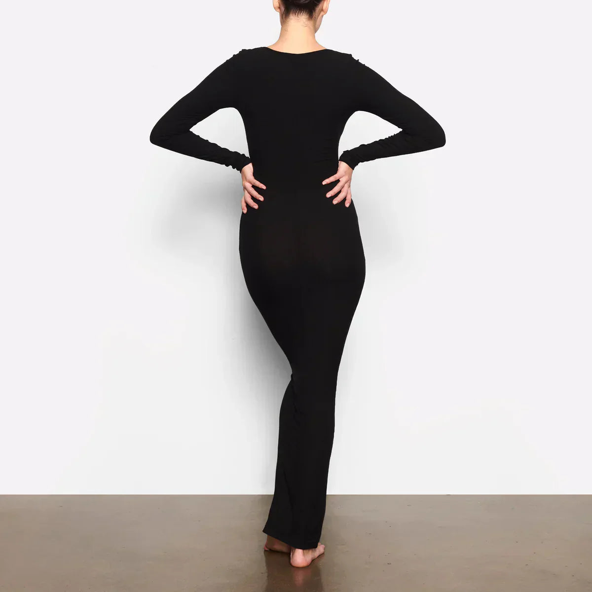 Robe Longue Noire Moulante Manches Longues